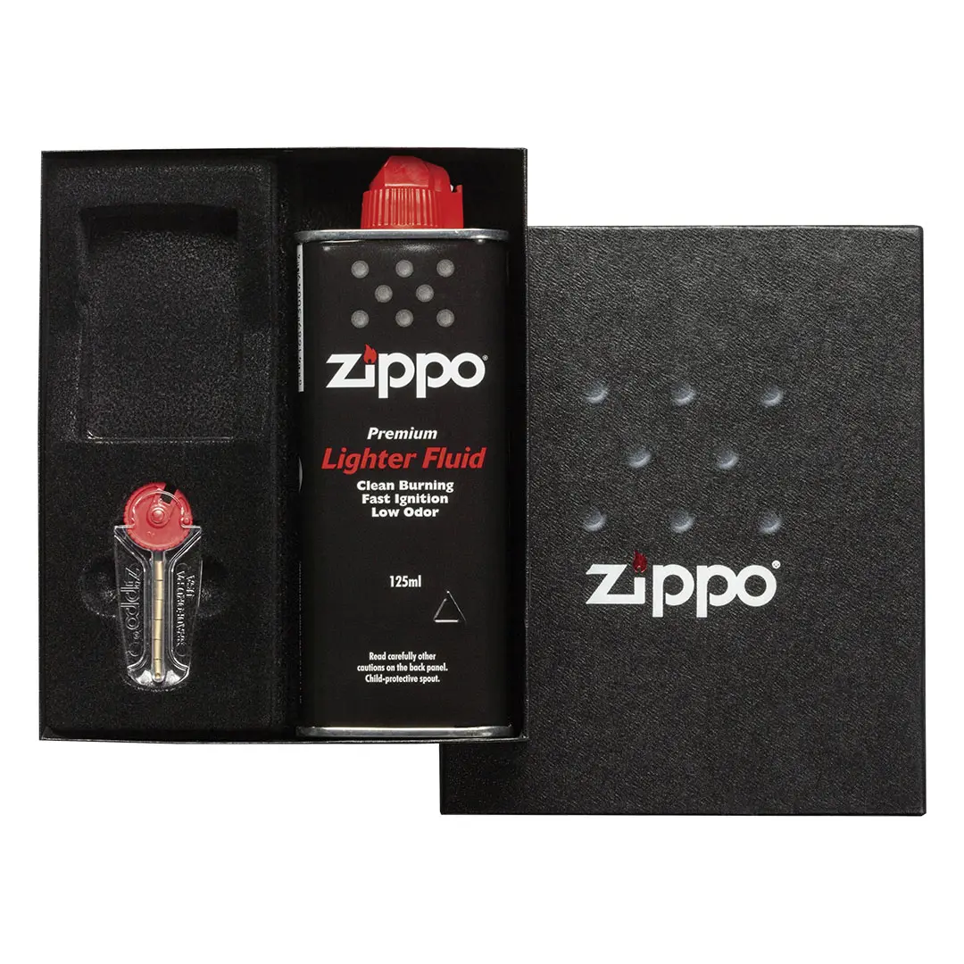 22.047.10 ZIPPO SET 50R - Poklon kutija sa benzinom, kremenom i prostorom za upaljač
