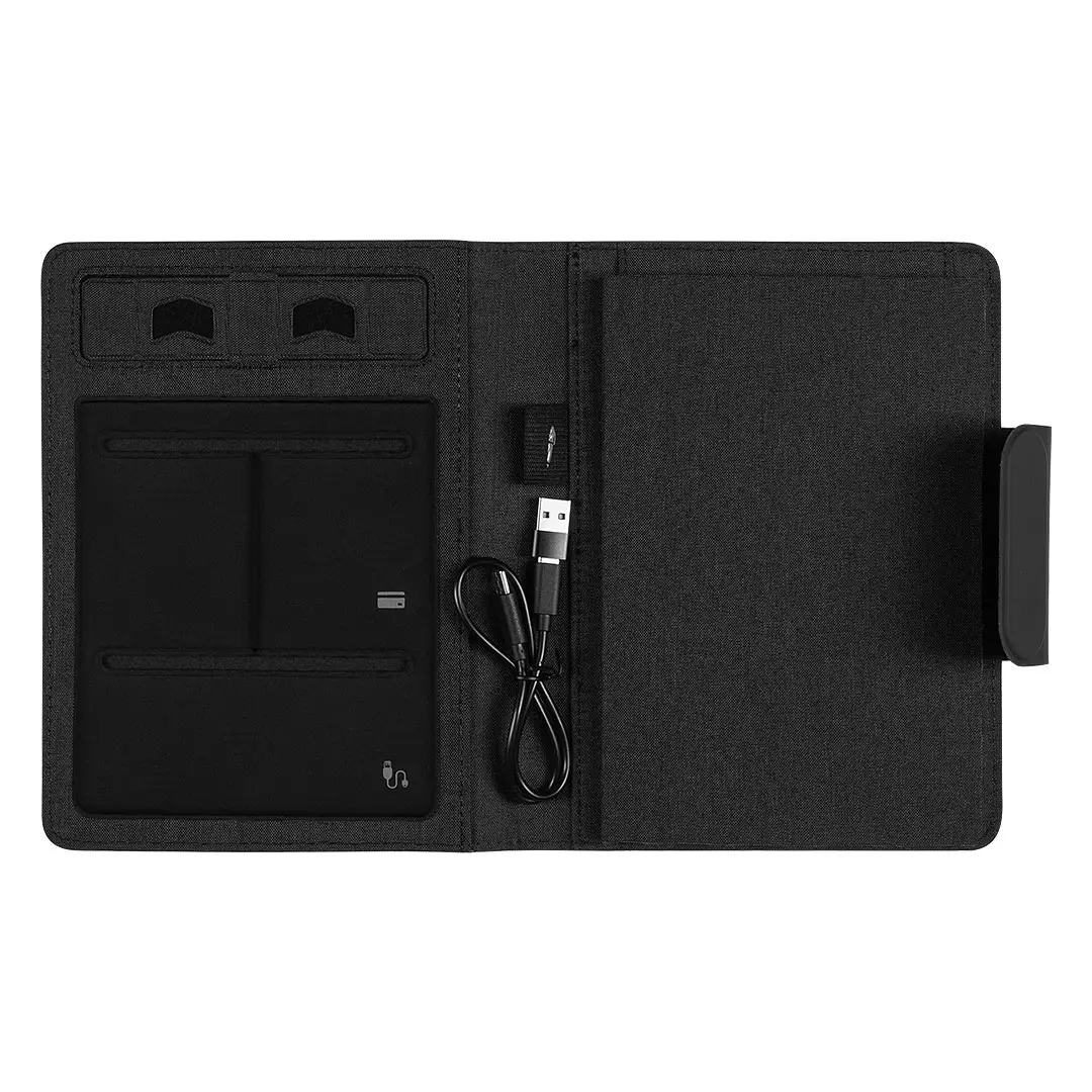 34.547.10 EVOLUTION - Portfolio sa notesom A5, pomoćnom baterijom 5.000 mAh, bežičnim punjenjem 15W i magnetom