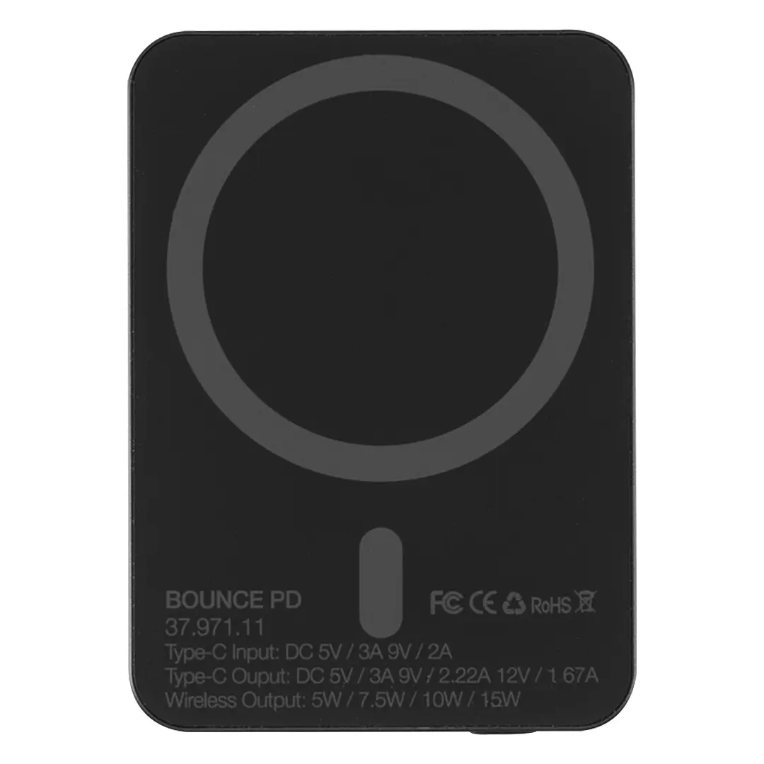 37.971.11 BOUNCE PD - Pomoćna baterija sa magnetom, 5.000 mAh, bežično punjenje, 15W