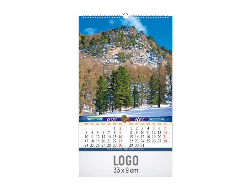 Zidni kalendar: 7 lista, 33x48cm, dvomesečni - PRIRODA I (1900)