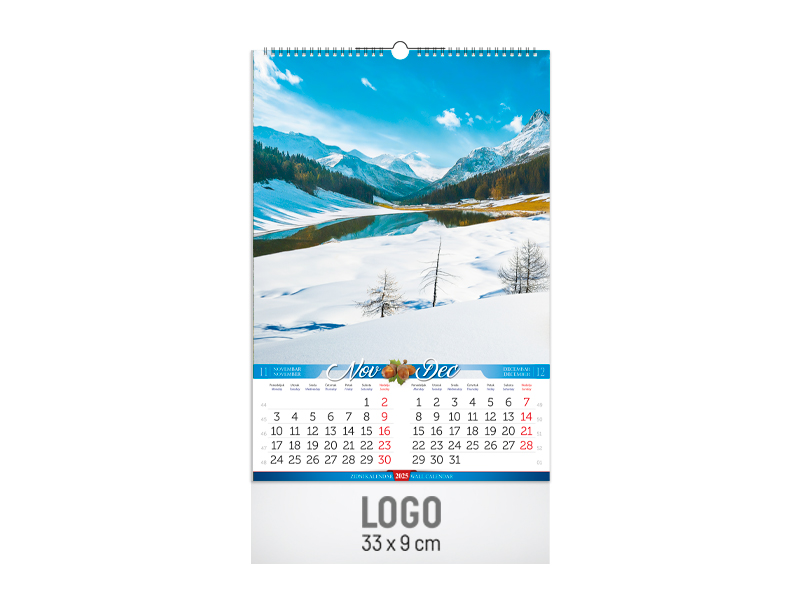 Zidni kalendar: 7 lista, 33x48cm, dvomesečni - PRIRODA II (1901)