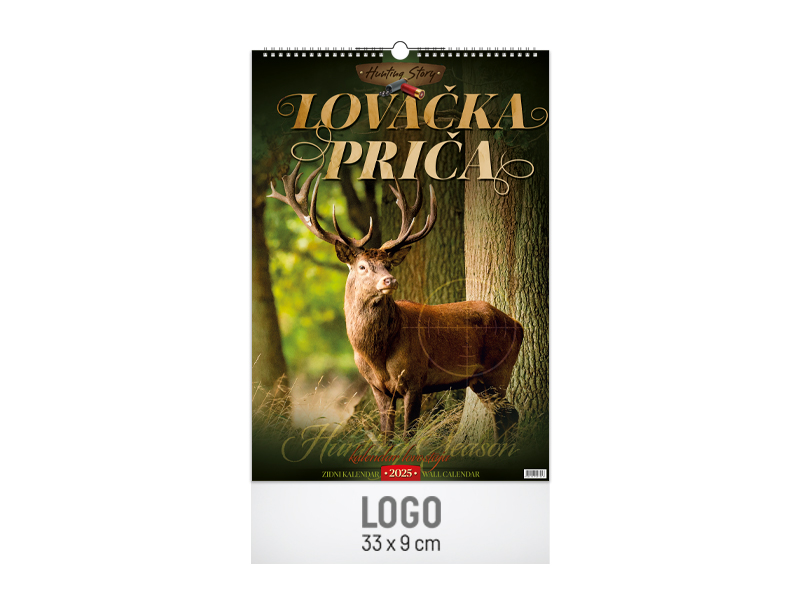 Zidni kalendar: 7 lista, 33x48cm, dvomesečni - LOVAČKA PRIČA (1924)