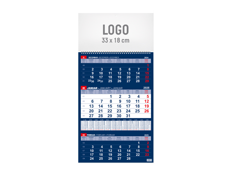 Poslovni zidni kalendar: 12 lista, 33x48cm, mesečni - POSLOVNI (1935)