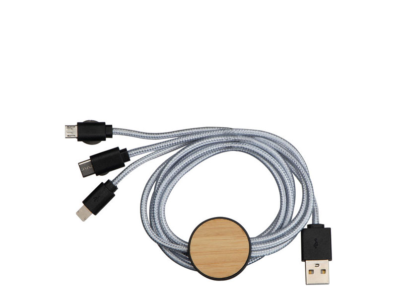 3 u 1 kabl za punjenje sa bambus plocicom - BOND (3609)