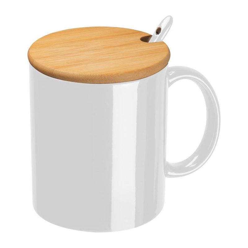 Keramička šolja sa poklopcem od bambusa - TENA (6645)