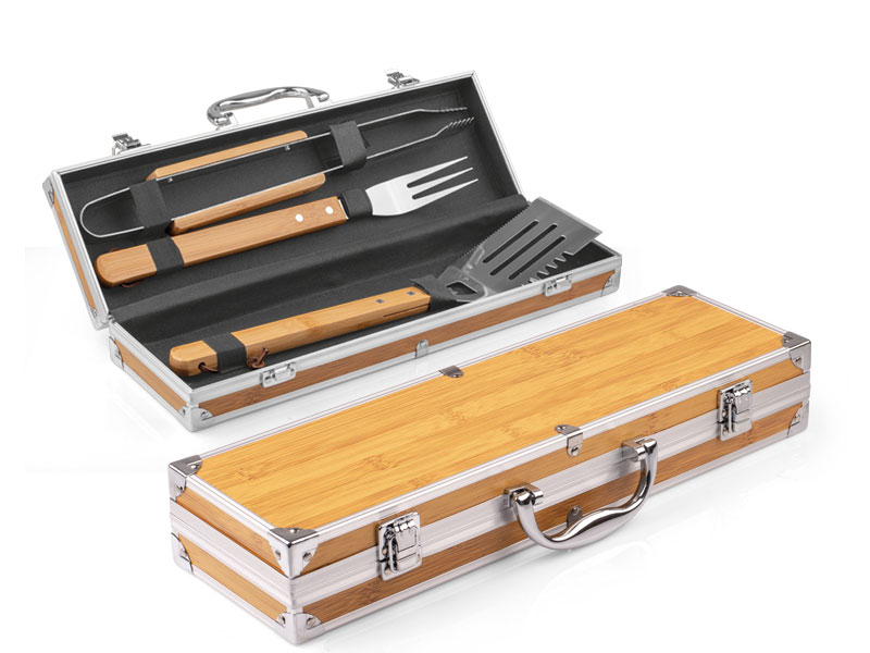 Set za roštilj sa elementima od bambusa - PORK (6648)